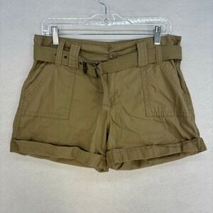 Vintage y2k Cargo Shorts‎ Blue Epic Belted Cuffed Khaki Casual Cotton size 8